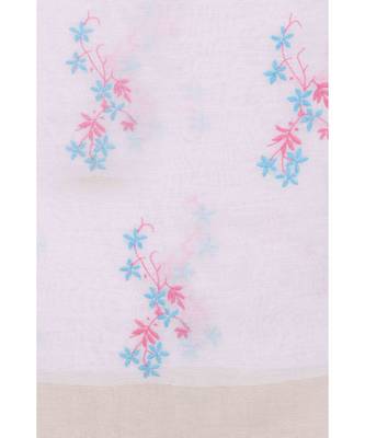 Ada Hand Embroidered White Chanderi Lucknowi Chikankari Dupatta 2