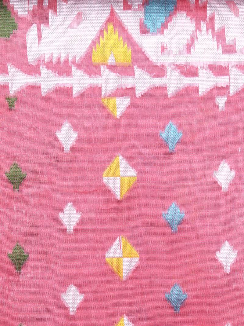 pink hand woven cotton jamdani sarees