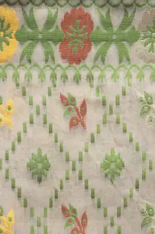 Beige Hand Woven Cotton Jamdani Sarees Without Blouse