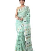 Multicolor Hand Woven Cotton Jamdani Sarees Without Blouse