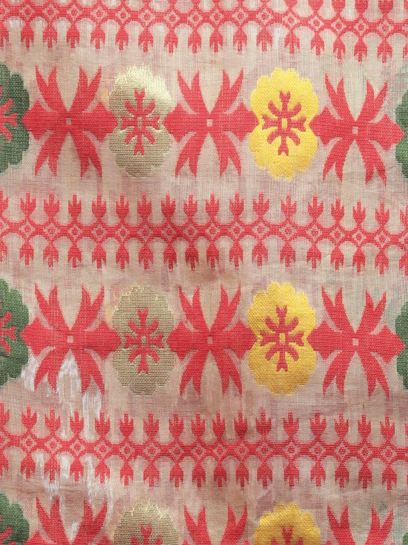 Beige Hand Woven Cotton Jamdani Sarees Without Blouse