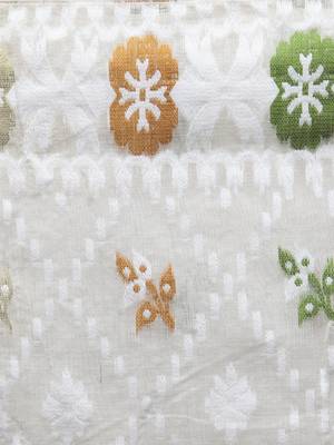 White Hand Woven Cotton Jamdani Sarees Without Blouse 4