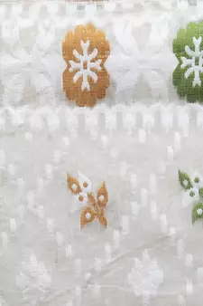 White Hand Woven Cotton Jamdani Sarees Without Blouse