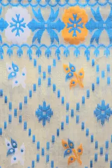Beige Hand Woven Cotton Jamdani Sarees Without Blouse