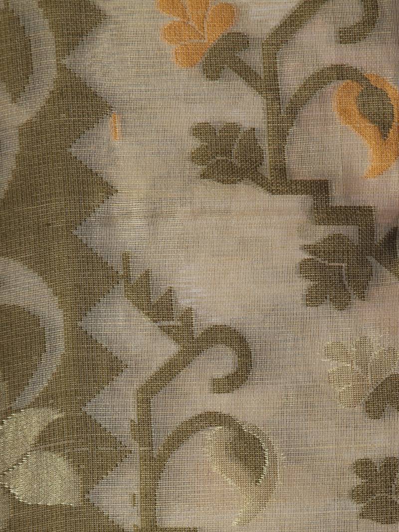 beige hand woven cotton jamdani sarees