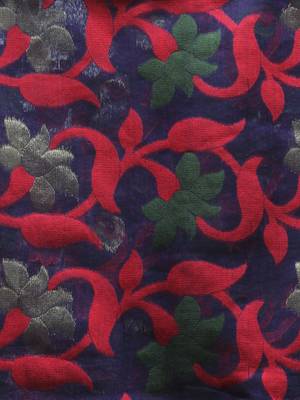 Blue Hand Woven Cotton Jamdani Sarees Without Blouse 4
