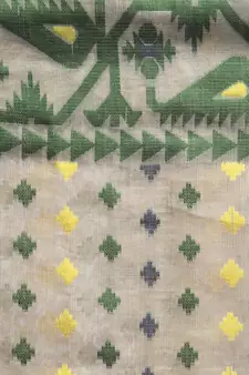 Beige Hand Woven Cotton Jamdani Sarees Without Blouse