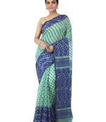 Multicolor Hand Woven Cotton Jamdani Sarees Without Blouse