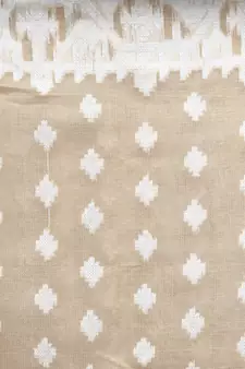 Beige Hand Woven Cotton Jamdani Sarees Without Blouse