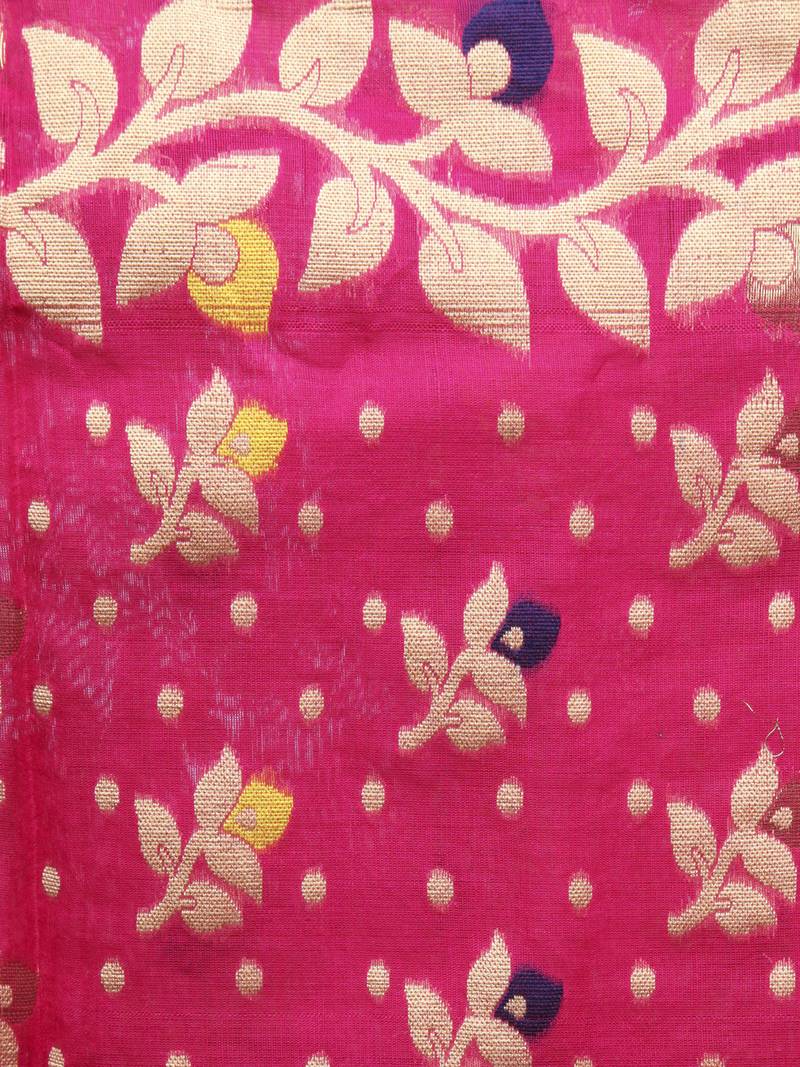 pink hand woven cotton jamdani sarees