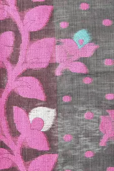 Grey Hand Woven Cotton Jamdani Sarees Without Blouse