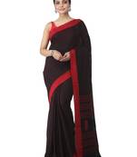 black hand woven pure cotton handloom sarees