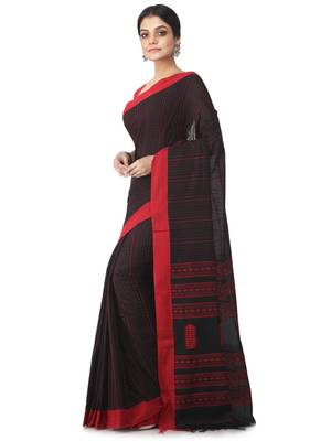 black hand woven pure cotton handloom sarees 2