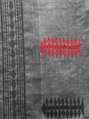 grey hand woven pure cotton handloom sarees 4