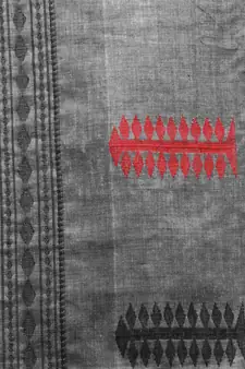 grey hand woven pure cotton handloom sarees