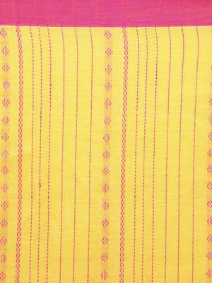 yellow hand woven pure cotton handloom sarees 4