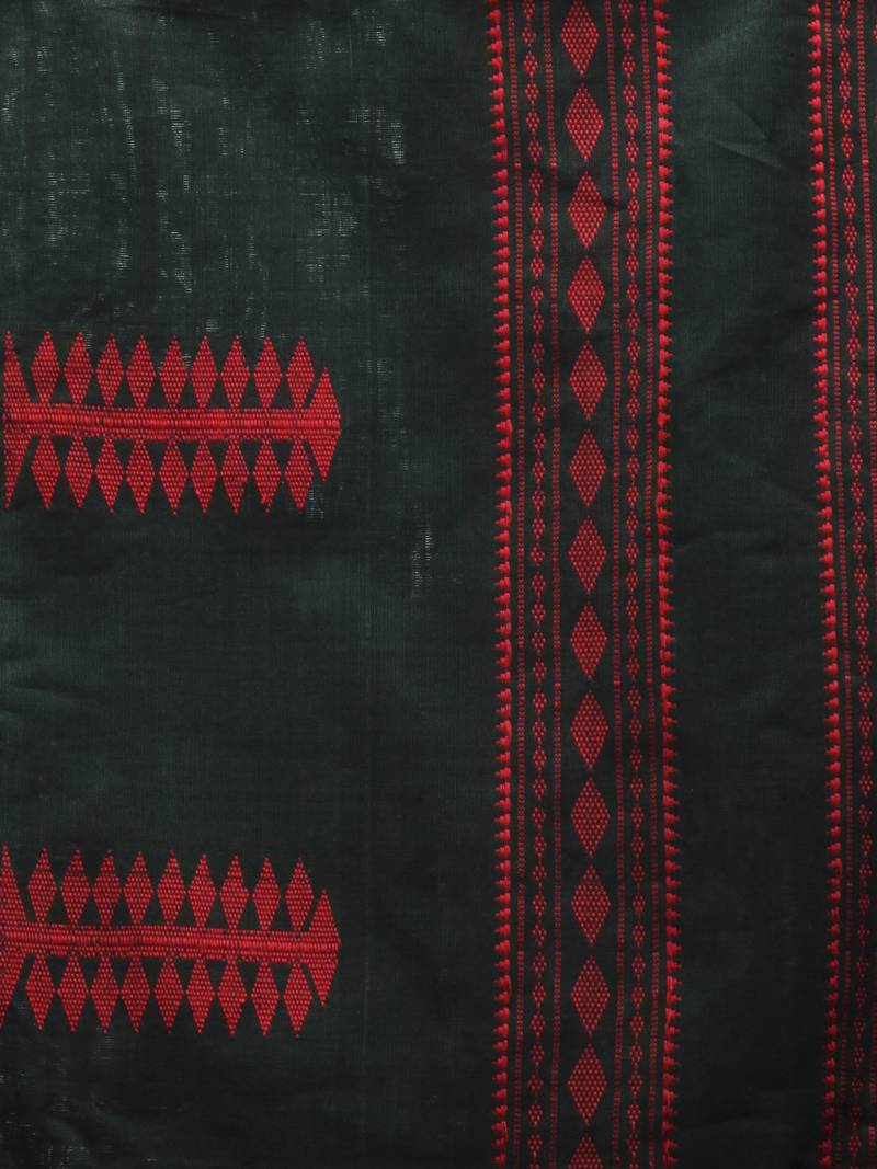 dark green hand woven pure cotton handloom sarees