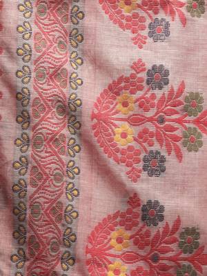 light red hand woven pure cotton handloom sarees 4