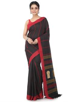 multicolor hand woven pure cotton handloom sarees
