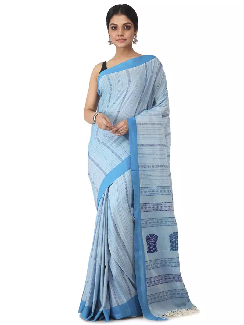 multicolor hand woven pure cotton handloom sarees