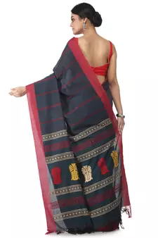 multicolor hand woven pure cotton handloom sarees