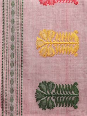 light red hand woven pure cotton handloom sarees 4