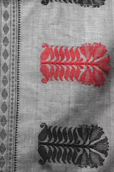 grey hand woven pure cotton handloom sarees