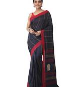 blue hand woven pure cotton handloom sarees