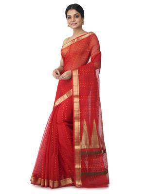 red hand woven cotton silk handloom sarees 2