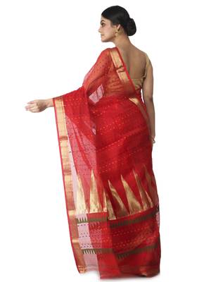 red hand woven cotton silk handloom sarees 3