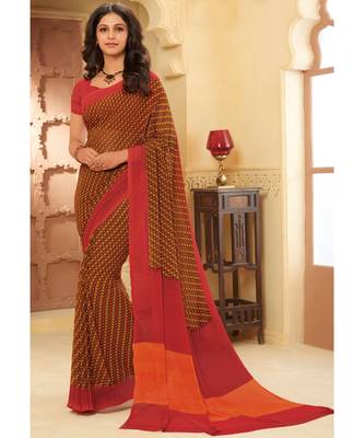 multicolor printed Georgette saree with blouse 1