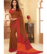 multicolor printed Georgette saree with blouse
