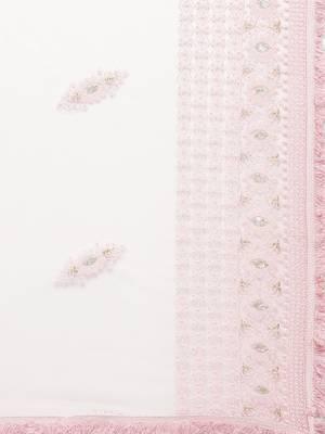 Sutram Net Lakhnavi Pink Embroidery Dupatta 2