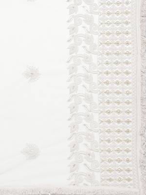 Sutram Net Lakhnavi Grey Embroidery Dupatta 2