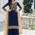 Blue embroidered faux georgette salwar