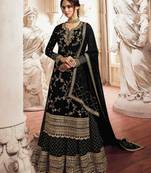 Black embroidered faux georgette salwar