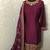 Dark-rani-pink embroidered satin salwar