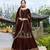 Dark-maroon embroidered velvet salwar