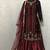 Dark-maroon embroidered velvet salwar