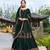 Dark-green embroidered velvet salwar