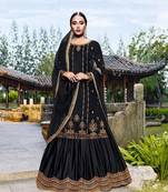 Black embroidered velvet salwar