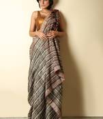  black woven jute saree with blouse