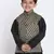 Black Printed Blended Cotton Boys-Nehru-Jacket