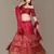 Red Zari and Sequins Embroidered Silk Semi Stitched Wedding lehenga