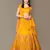 Yellow Zari and Sequins embroidered with stone work silk Semi Stitched bridal lehenga