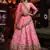 Pink Thread, Dori, Zari, and Sequins embroidered with stone work art silk semi stitched bridal lehenga