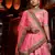 Pink Thread, Dori, Zari, and Sequins embroidered with stone work art silk semi stitched bridal lehenga