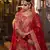 Red Thread Embroidered Mulberry Silk Semi Stitched Bridal Lehenga