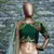 Dark-green embroidered silk semi stitched lehenga