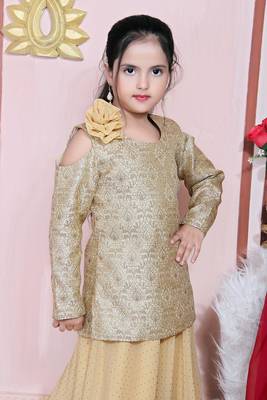 Beige embroidered georgette stitched lehenga 2